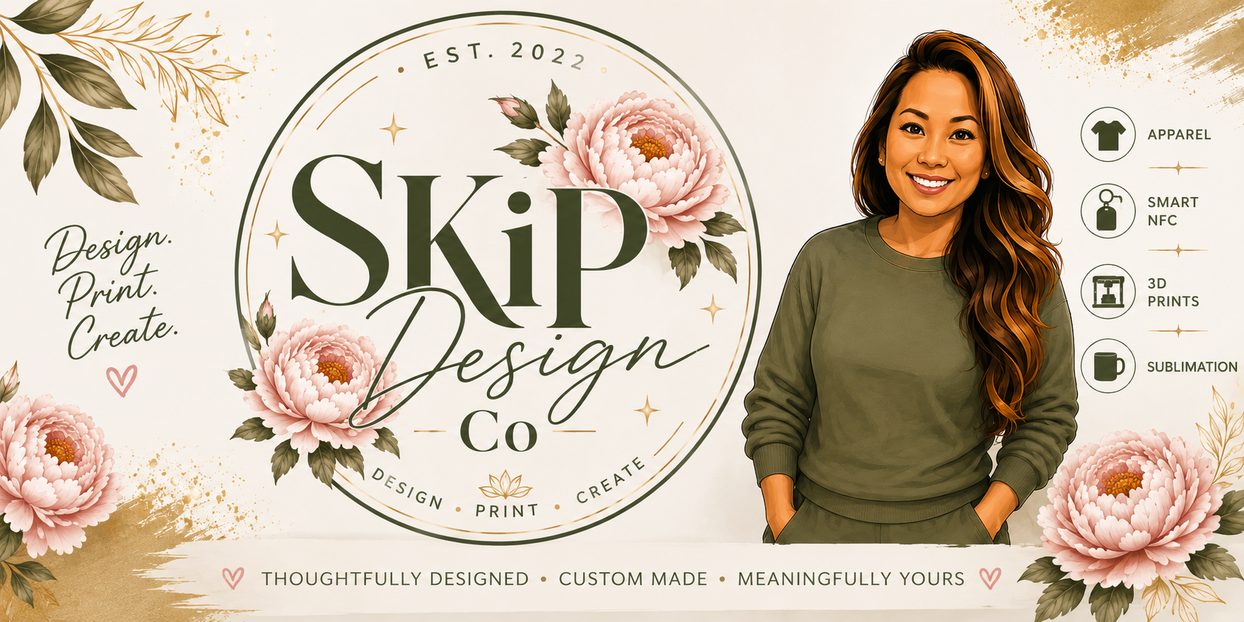 SKiP Design Co — apparel, smart NFC, 3D prints, sublimation
